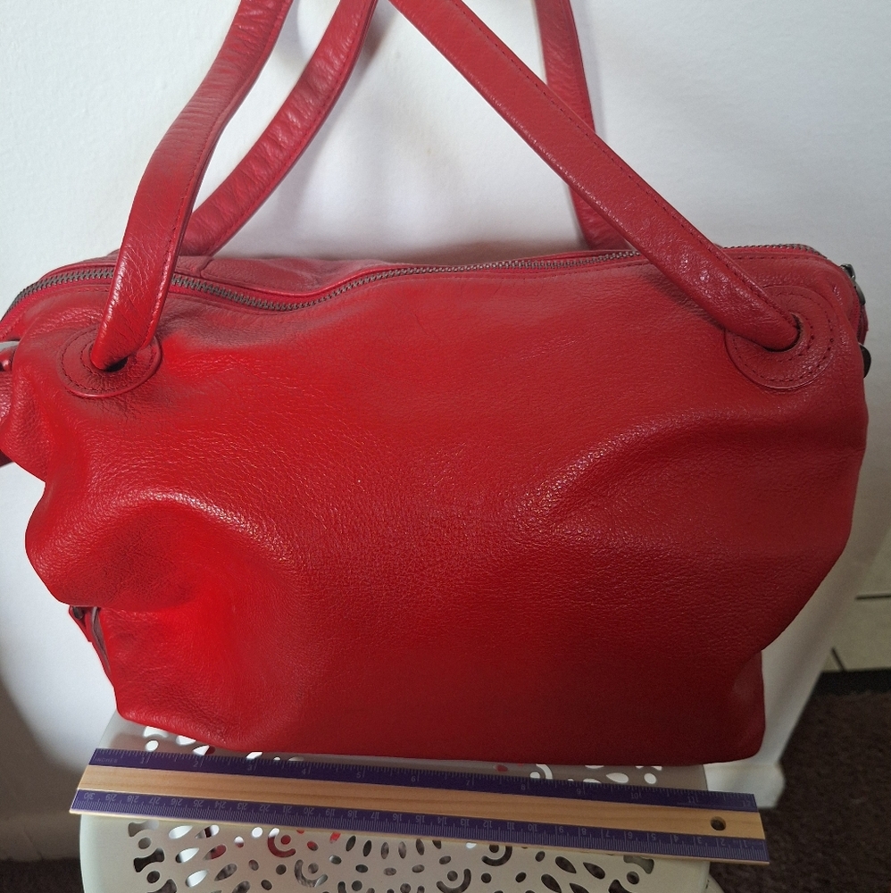 Genuine Red Leather Women's Bag